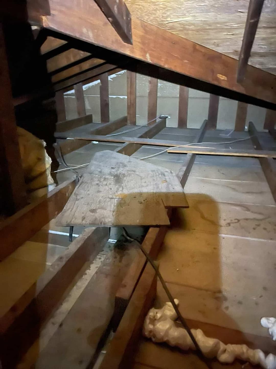 attic getting prepped for new insulation