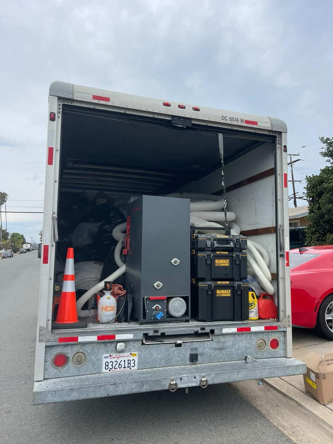 truck full of insulation equipment